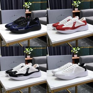 Mens shoes p americas cup sneakers upper patent leather fabric outdoor walking sports shoes sneaker