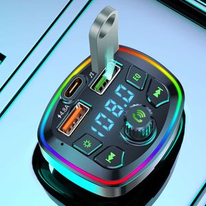 جديد من Bluetooth-Pluetooth-Compaviale 5.0 FM Transmitter Car 2 USB Fast Charger MP3 Modulator Player Handsfree Receiver