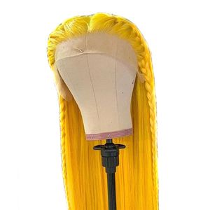 360 degree full lace wig Brazilian bone straight 13x4 transparent lace front human hair wig big hand groove front lace wig female yellow long straight hair chemical