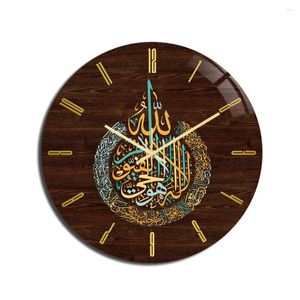 Decorative Plates Muslim Eid Living Room Clock On Wall Acrylic Vintage Round Clocks Decor Home Bedroom Art Easy To Read Watch