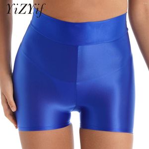 Shorts femminile femminile da bagno lucido da nuoto alto compressione yoga a compressione lucida lucida elastica liscia elastica surf di surf da nuoto gambings