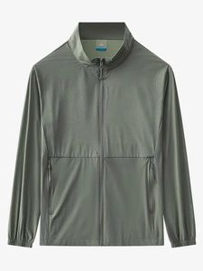 Мужские повседневные рубашки Summer UPF50+устойчивая к ультрафиолетовой ультрафиолетовой куртке для кожи для мужской куртки быстрого сушки легкая защита от солнца повседневная плюс размером 8xl Q240510