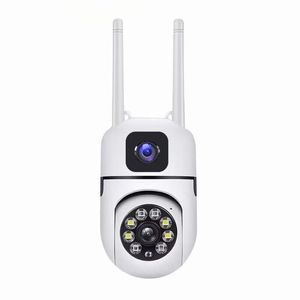 2024 Dual Len Camera 1080p Ptz IP -камера CCTV P2P PAN сеть камеры безопасности отслеживание камеры камеры видео наблюдение ночное видение