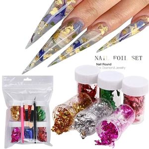 Gränsöverskridande nagelförbättring Färgguldfolie Silk Ins europeisk och amerikansk tunn färg dubbelsidig foliepappersförpackning nagel c