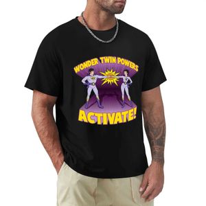 Męskie koszulki humorystyczna moda T-shirt cud T-shirt w cudownym bliźniacy bliźniacy aktywuj koszulkę humorystyczną koszulkę nową wersję T-shirt T240510