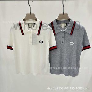 Two Piece Dress designer 24 Summer New G+Academy Style Contrast Polo Neck Letter Logo Simple and Casual Women's Knitted Short Sleeves 0I2Q