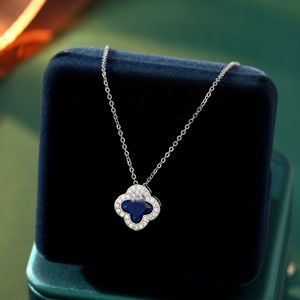 New Fashion 4/four Clover Pendant Necklace Micro Set 3A Zircon Necklace Korea Charm Women Lucky Grass Flower Collar Chain Necklace Jewelry Valentine's Day gift spc