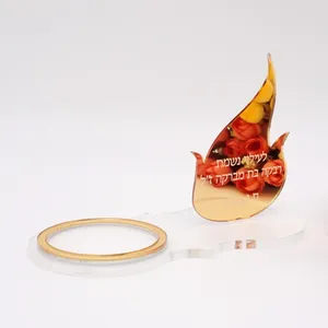 キャンドルホルダー10pcs/set Flame TableShowカスタムテキストアクリルミラー装飾ギフトホームデコレーションのための反射