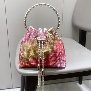 women luxury Designer bucket purse evening banquet bag Crystal rhinestone shoulder bags For Girls Party Cluth Wallets