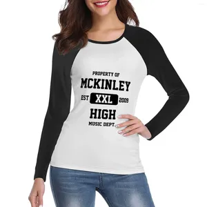 Propriedade feminina do Polos do Departamento de Música McKinley-Camiseta de manga longa Glee camisetas em branco T camisetas brancas para mulheres