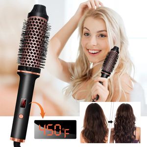 Curling Iron Brush Hairador 5 Definição de temperatura Cerâmica Turmalina pente 60 min Auto Off Pentestyle Supplies 240506