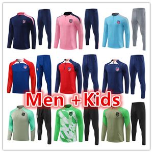 24/03/25 per bambini adulti Atletico Madrids Traccettatura Chandal Futbol Soccer Soccuncia Studio di allenamento per le tracce 2024 2025 Studi da calcio Set Men Camiseta de Football Jacket