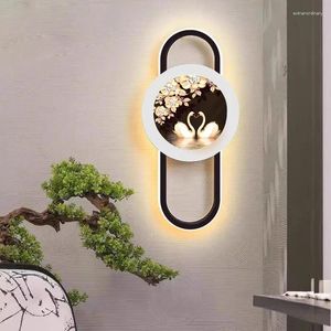 Настенная лампа скандинавской спальни китайский стиль прикроватный
