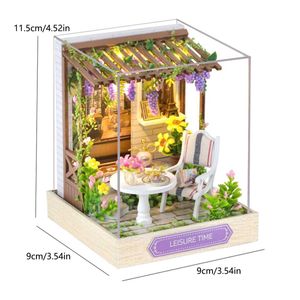 Mimarlık/DIY House Bebek Evi Mini Kiti DIY El Yapımı Montaj Modeli Bina Odası Yatak Odası Dekorasyonu Ahşap 3d Bulma Kızı Oyuncak Doğum Günü Hediyesi