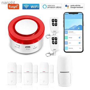 Alarm Systems Intelligent WiFi Wireless Security Alarm System Alarm Kit Home Burglar Sports Door Sensor Compatible med Google Home Alexa WX