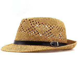 Sommermänner Fedora Hüte für Frauen Strohhalm Sun Hats Wide Rand Summer Visor Cap Solid Stroh Hut Strand Cap Sombrero Panama Gorras 29713552