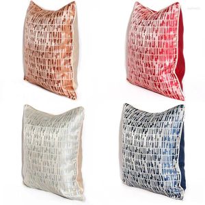 Pillow 4 Colors Elegant Stripe Geometry Embroidery Cover 30 50cm Sofa Chair Car Bed Decorative Waist Pillowcase