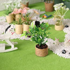 Decorative Flowers 1pcs Simulated Green Plant Orange Tree Potted Plastic Artificial Home Decoration