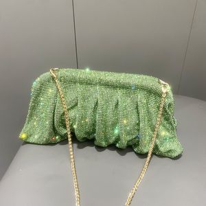 Luxus silberne Strasssteine Clutch Bags Frauen Luxusdesigner Trending Boutique Falten Crystal -Geldbörsen und Handtaschen für Mädchen Party Hochzeit Cluth Taschen