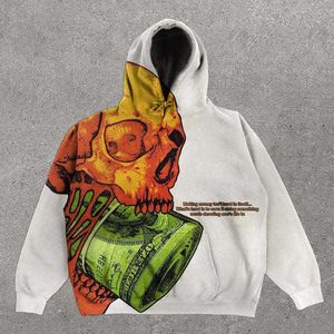 Mens hoodie designer pullover hoodie hip hop konstnärligt tryck lösa långa ärmar hoodie personlighet abstrakt y2k stil toppar trendiga märke klassisk huvtröja hoodie