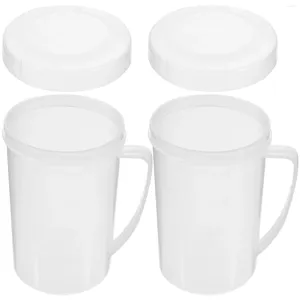 Wine Glasses 2 Pcs Milk Cup Camping Coffee Mug Water Drinking Breakfast Cereal Container Retain Freshness Cups Bowl