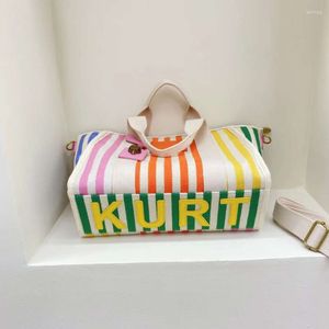 Axelväskor kurt geiger canvas tote stor kapacitet handväska lyxdesigner varumärken kvinnor mode trend handväska minoritet enkelhet