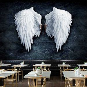 Tapestries White Black Angel Wings Art Design Printing Pattern Tapestry Home Living Room Bedroom Wall Decor Background Cloth