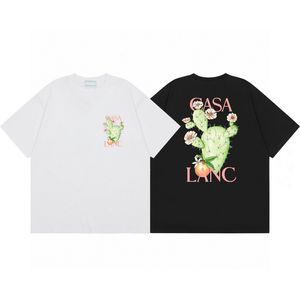 24SS Wiosna lato Europa Paris Cartoon Cactus Flower Print Tee Fashion Men's krótki rękaw Tshirt damskie ubrania Casual Cotton T Shirts 0514