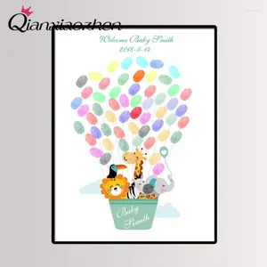 Partyzubehör Qianxiaozhen Personalisierten Zoo Fingerabdruck Babyparty Gästebuchbuch Geburtstagsdekorationen Kinderdekoration
