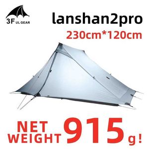 Namioty i schroniska 3F UL Gear Lanshan 2 Pro Namiot 2-osobowy OTWARZA OTWARTY Ultra Light Camping Sezon 3 Profesjonalny 20D Nylon dwustronny silikonowy namiot Q240511