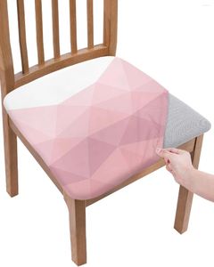 椅子は幾何学的な三角形ピンク勾配シートクッションストレッチダイニングカバーホームバンケットリビングルーム用のスリップカバー