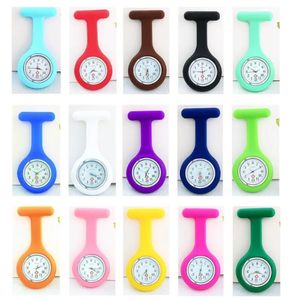  Christmas Gift Nurse watch Medical Silicone Clip Pocket Fashion Brooch Fob Tunic Cover Doctor Silicon Quartz Nursing Lapel Watch with Second Hand Watches