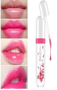 WholeLatest Arrival Fashion Lips Make Up Waterproof Long Lasting Lip Gloss Tint Change Color Baby Lips Transparent Flower Jel9216167