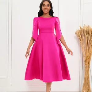 Plus Size Kleider Blütenhülle A-Line Kleid Afrikaner Long für Frauen Abendparty hohe Taille Midi Robe Damen elegant