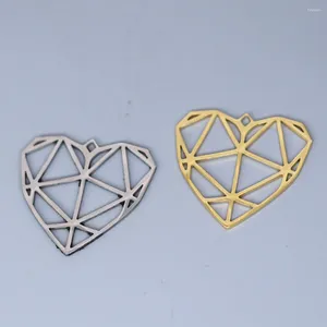 Colares pendentes 3pcs/lote de aço inoxidável Origami Love Heart Charms for Diy Colar Bracelets Brincos Acessórios de jóias