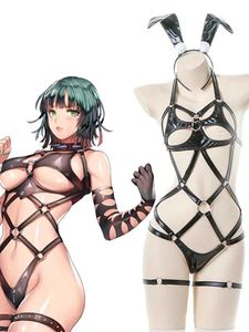 Seksowna set gorąca seksowna pusta bielizna dla kobiet bez krocza anime cosplay niewola munduru erotyczna pokojówka role odgrywać strój t240513