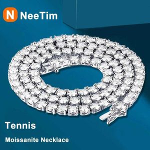 Tennis Neetim 925 Sterling Silber Echtes Mullite Tennis Halskette geeignet für Frauen Labor -Diamanten mit GRA -Zertifikat Halskette D240514