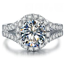 Test piękności Positive 2ct 8 mm de Moissanite Diamond Pierścień S925 Biżuteria zaręczynowa dla kobiet6261248