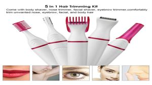 5 em 1 Mulheres Remoção de cabelo Shaver Trimmer Razor Epilator Máquina de barbear fêmea para a axil de sobrancelha Body8849584