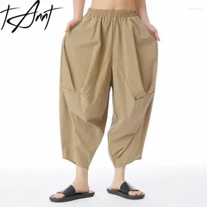 Women's Pants Tannt Women Pant Asymmetry Casual High Waist Harem Khaki Black Fashion Ankle-Length For 2024