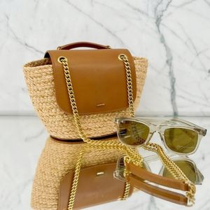 Designer Bag Luxury Mini Manon Basket Handbag Raffias Handbrodered Straw Bag Women High Quality Leather Tote Crossbody Shoulder Bags Purse