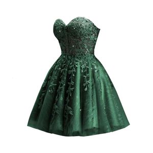 Strapless Sweetheart Short Prom Sparkly Tulle Homecoming Dresses for Teens Corset Lace Quinceanera Dress prom AMZ