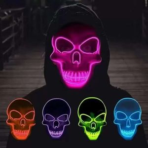 LED New Halloween Weihnachtsmasken Skelett Leuchte Maskterror Cosplay Scary Masken Diy Maske GLOW Partys Supplies s s