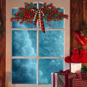 Decorative Flowers Christmas Berry Garland Doorway Decoration For El Windows Walls And Doorways Lighted Heart Wreath