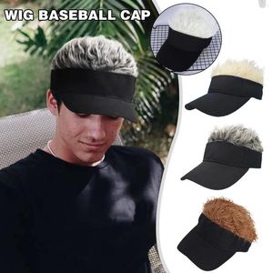 Ball Caps 2024 Baseball Cap With Spiked Hairs Wig Hat Adjustable Casual Visor Men Wigs Sunshade Sun Women Concis W9P9