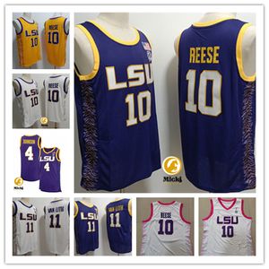 Angel Reese Lsu Womens Basketball Trikots Herren genäht 4 Flau'jae Johnson 11 Hailey Van Lith Lsu Tigers Trikots