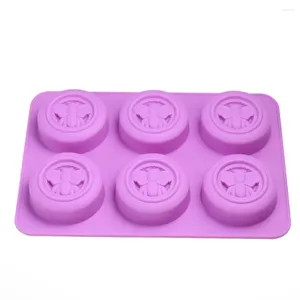Baking Moulds 8 Holes Bee Round Non-stick Silicone Cake Mold Creative Handmade Soap DIY Jelly Pudding Fondant 3D Tools