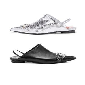 رجعية Silver Womens Slides Silver Shoes Designer Women Sandalia Perfec