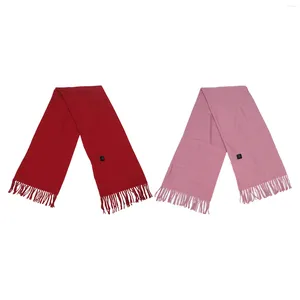 Bandanas Heated Scarf Pocket Electronic 3 Temperatures Tassel Decoration USB Plain Color For Cold Weather