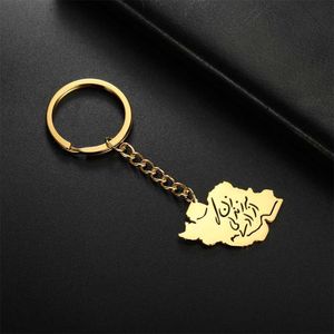 Keychains Lanyards Jeshayuan Woman Life Freedom Iran Map Pendent KeyChain Arabic Letter Chain Car Key Ring For Men Friend Rostless Steel Jewelry Y240510